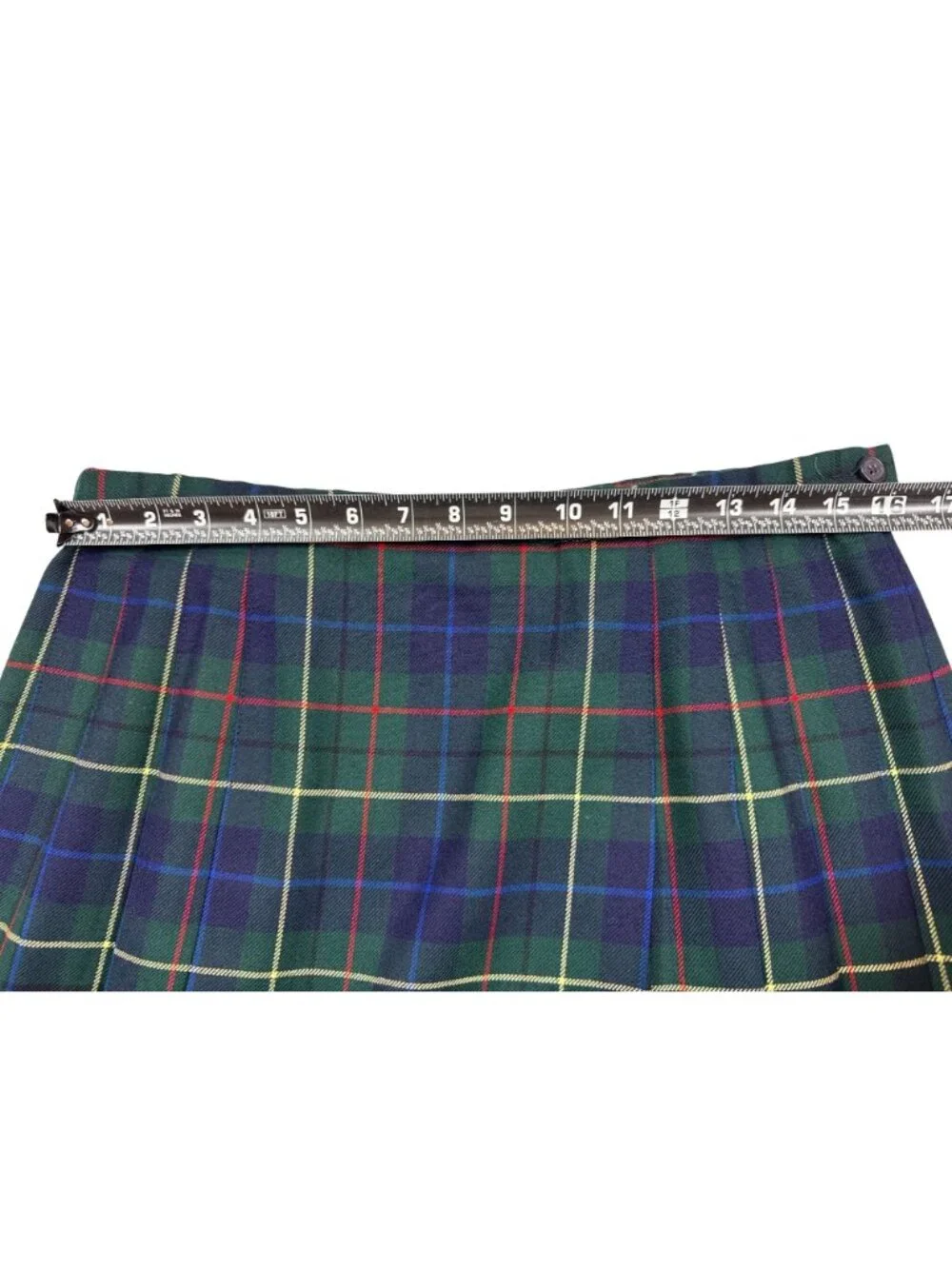 Pendleton Vintage 16 Petite Green Tartan Plaid Wool USA Made (PP792)